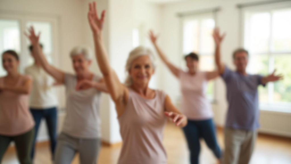 Group of adults doing gentle exercise together